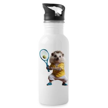 Hérisson sportif - Gourde avec paille intégrée - blanc - Droite