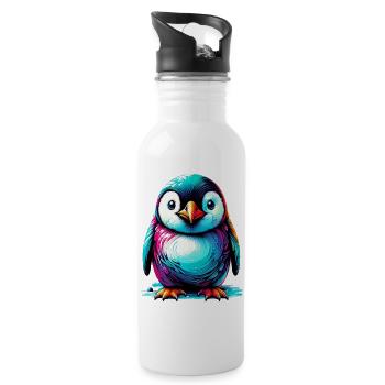 Penguin - Water bottle with straw - white - Right