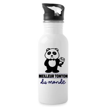 meilleur tonton du monde - Gourde avec paille intégrée - blanc - Droite