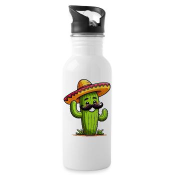 Cactus - Water bottle with straw - white - Right