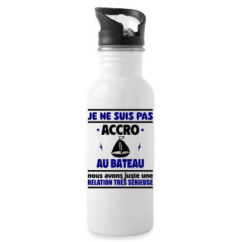 pas accro au bateau - Gourde avec paille intégrée - blanc - Droite