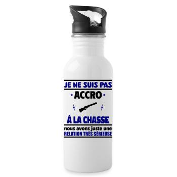 Je ne suis pas accro à la chasse - Gourde avec paille intégrée - blanc - Droite