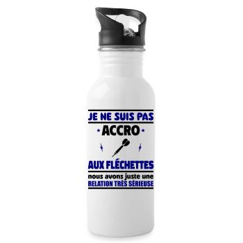 Je ne suis pas accro aux fléchettes - Gourde avec paille intégrée - blanc - Droite