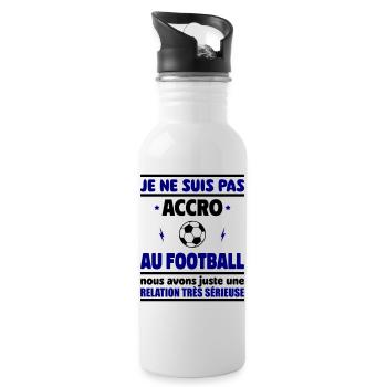 Je ne suis pas accro au football - Gourde avec paille intégrée - blanc - Droite