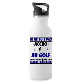 Je ne suis pas accro au golf - Gourde avec paille intégrée - blanc - Droite