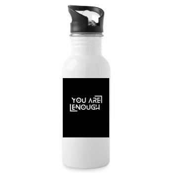 You are Enough - Trinkflasche mit integriertem Trinkhalm - Weiß - Rechts