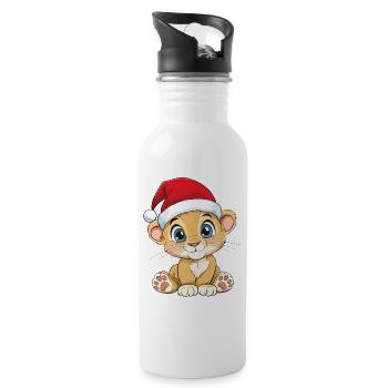 Lion Noël Mignon Noël Noël - Gourde avec paille intégrée - blanc - Droite
