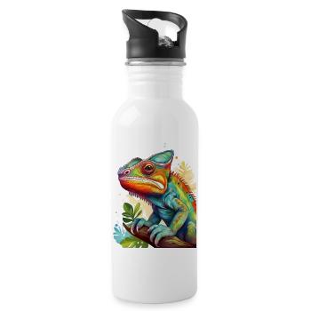 Chameleon - Water bottle with straw - white - Right