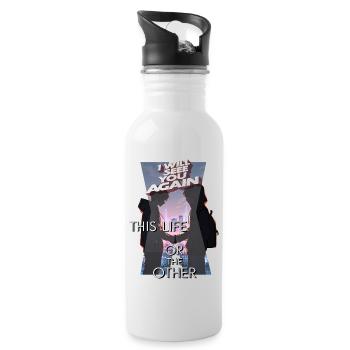 Wir sehen uns wieder - Trinkflasche mit integriertem Trinkhalm - Weiß - Rechts