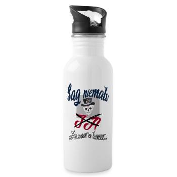 Sag niemals Ja - Trinkflasche mit integriertem Trinkhalm - Weiß - Rechts
