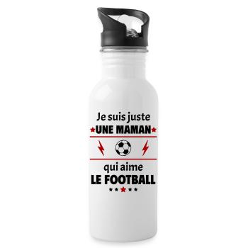 Juste une maman qui aime le football,cadeau noël - Gourde avec paille intégrée - blanc - Droite