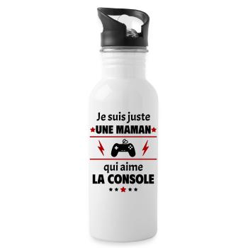 Juste une maman qui aime la console, cadeau noël - Gourde avec paille intégrée - blanc - Droite