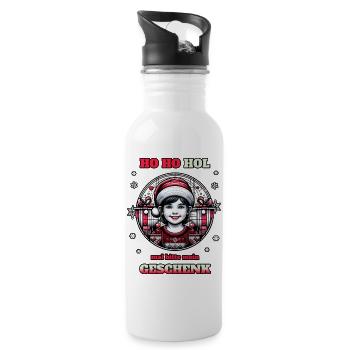 Giving gifts to children - Water bottle with straw - white - Right