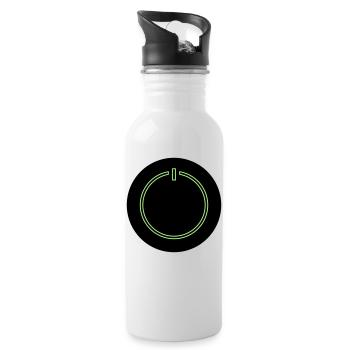 Power Button - Water bottle with straw - white - Right