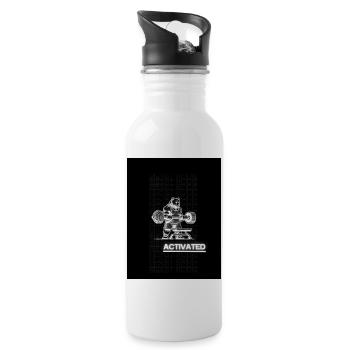 Gym Tshirt - Trinkflasche mit integriertem Trinkhalm - Weiß - Rechts