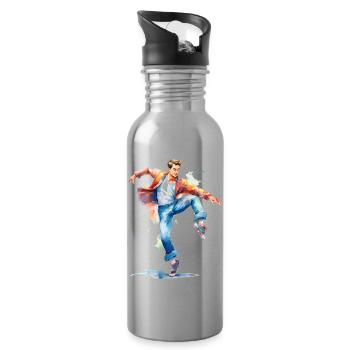 Dancer - Water bottle with straw - silver - Right