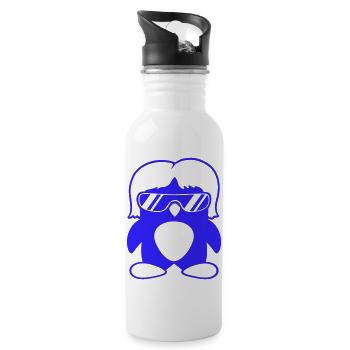 Pingouin Dame Cheveux Femme Fille Lunettes de soleil - Gourde avec paille intégrée - blanc - Droite