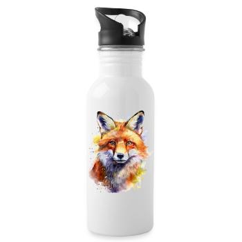 Renard - Gourde avec paille intégrée - blanc - Droite
