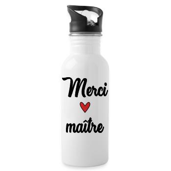 MAITRE. MAÎTRESSE. MERCI. MERCI MAÎTRESSE - Gourde avec paille intégrée - blanc - Droite