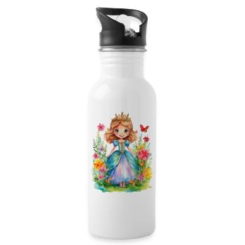 Princess in the garden - Water bottle with straw - white - Right