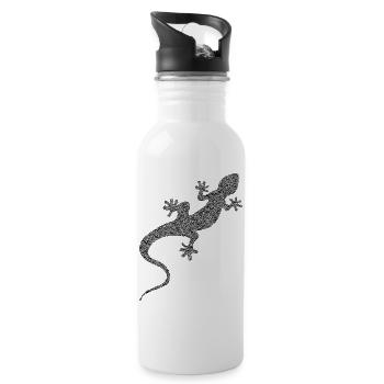 Die Eidechse - Trinkflasche mit integriertem Trinkhalm - Weiß - Rechts