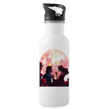 Rose Red et son prince - Gourde avec paille intégrée - blanc - Droite