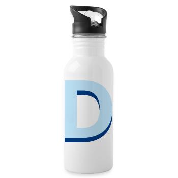 Pop und moderner blauer Buchstabe d - Trinkflasche mit integriertem Trinkhalm - Weiß - Rechts