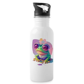 crazy Frog - Trinkflasche mit integriertem Trinkhalm - Weiß - Rechts