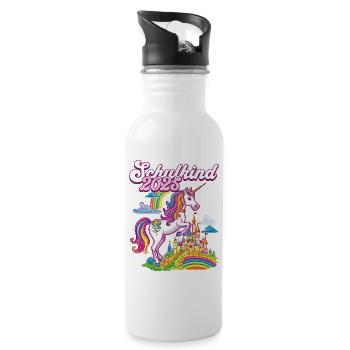 School Child 2025 Unicorn Enrollment School Student - Water bottle with straw - white - Right