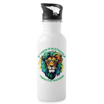 If there Is No Struggle - There Is No Progress - Water bottle with straw - white - Right