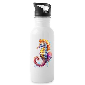 Sea horse - Water bottle with straw - white - Right