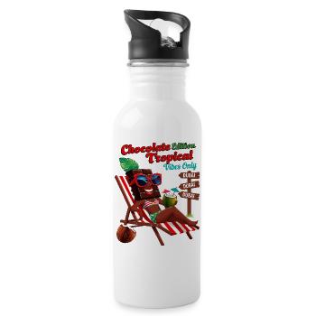 Chocolat Tropical - Gourde avec paille intégrée - blanc - Droite