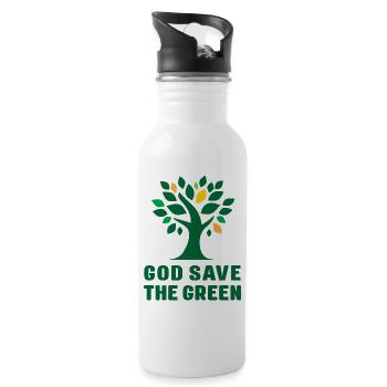 Jour de la Terre - God Save the Green - Gourde avec paille intégrée - blanc - Droite
