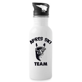 Lama Alpaca Ski Goggles Après Ski - Water bottle with straw - white - Right