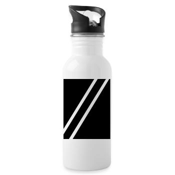 Stripes black - Water bottle with straw - white - Right