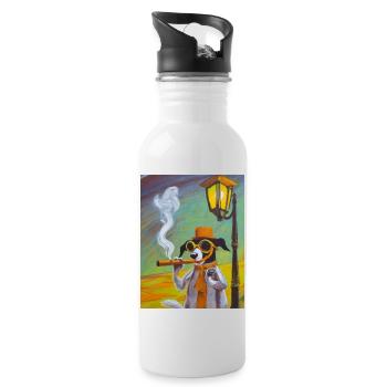 Distinguished Dog - Water bottle with straw - white - Right