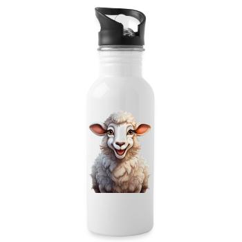 Happy Sheep - Water bottle with straw - white - Right