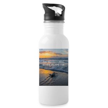 She needed a hero - Trinkflasche mit integriertem Trinkhalm - Weiß - Rechts