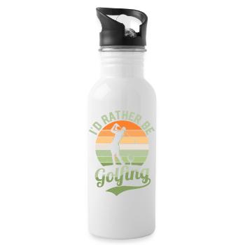 Je préfère jouer au golf Golf golfeur - Gourde avec paille intégrée - blanc - Droite