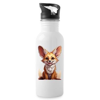 Fennek - Trinkflasche mit integriertem Trinkhalm - Weiß - Rechts