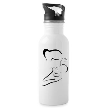 maman t’aime maman Fleurs Femmes Saint Valentin - Gourde avec paille intégrée - blanc - Droite
