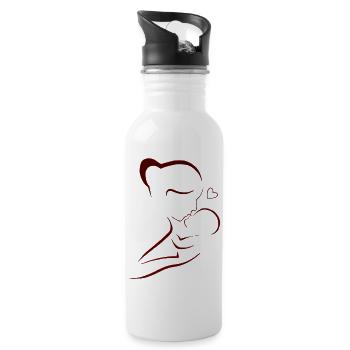 maman t’aime maman Fleurs Femmes Saint Valentin - Gourde avec paille intégrée - blanc - Droite