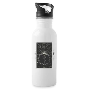 Tarotkarte - Trinkflasche mit integriertem Trinkhalm - Weiß - Rechts