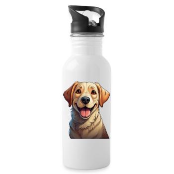 Labrador Retriever - Water bottle with straw - white - Right