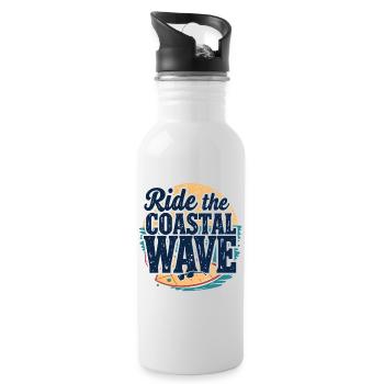 Surfing Surfing Beach Holidays Coast Sea - Water bottle with straw - white - Right