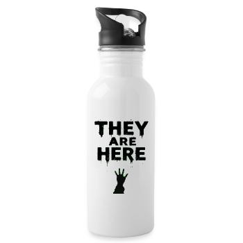 Aliens are here - Water bottle with straw - white - Right
