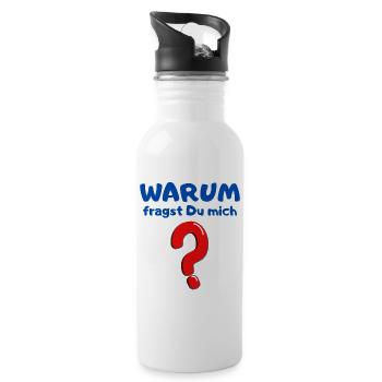 Why do you ask me? - Water bottle with straw - white - Right