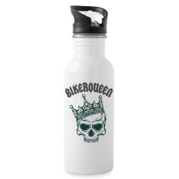 BIKERQUEEN - Trinkflasche mit integriertem Trinkhalm - Weiß - Rechts