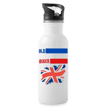 OLD SCHOOL BIKER UK - Trinkflasche mit integriertem Trinkhalm - Weiß - Rechts