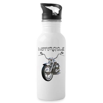 Vélo en chrome - Gourde avec paille intégrée - blanc - Droite